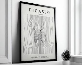 Picasso The Kiss Print: Abstract Minimalist Gallery Wall Art
