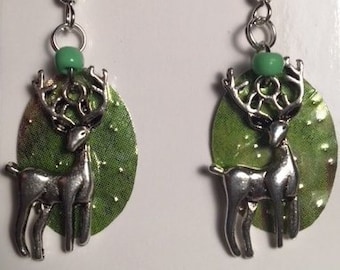 deer recycled can earrings