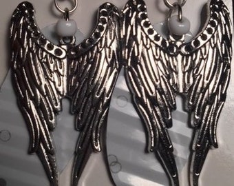 Angel Wings recycled can earrings