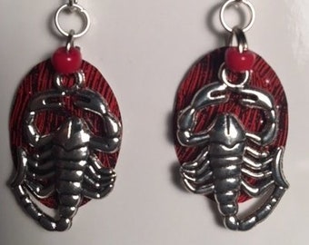 Scorpion recycled can earrings