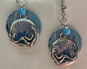 Mermaid recycled can earrings