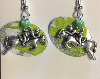 horse jumping can earrings