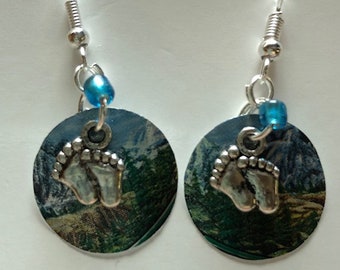 recycled can feet earrings