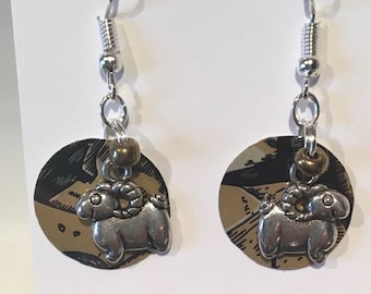 Ram recycled can earrings