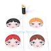 PDF Printable Art, Doll Face Transfers, Iron on Doll Faces, Printable ...