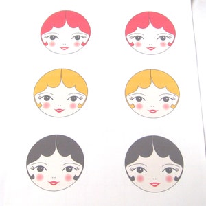 PDF Printable Art, Doll Face Transfers, Iron on Doll Faces, Printable Rag Doll Faces, Doll Face Supply