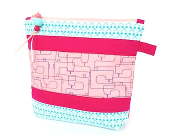 Handgemachte gequiltet Patchwork Tasche, Kurzwaren Reißverschluss Tasche, Geschenk für Quilter