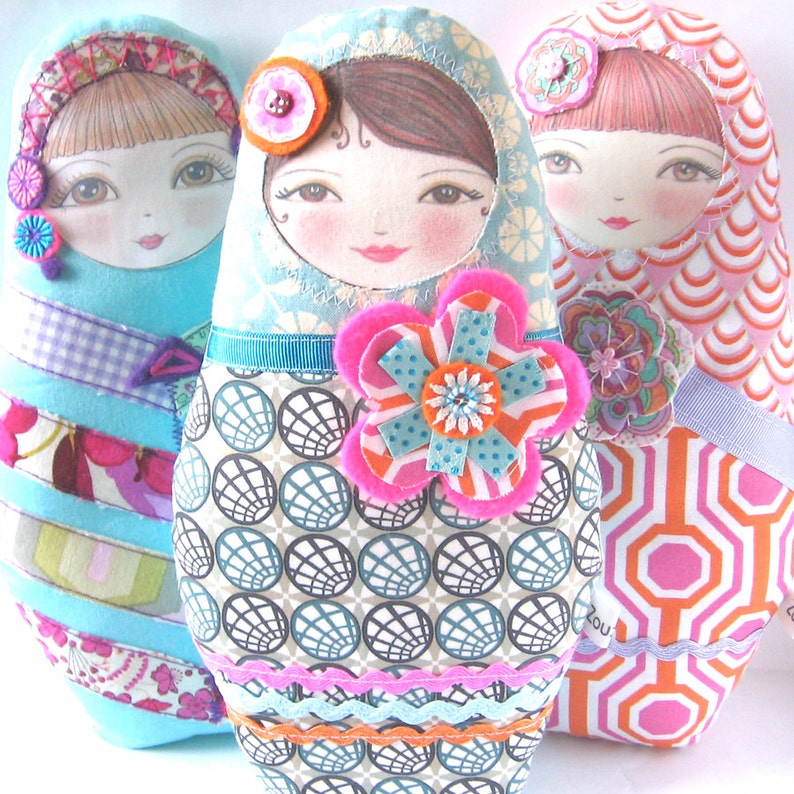 Fabric Matryoshka Doll Delphine image 2