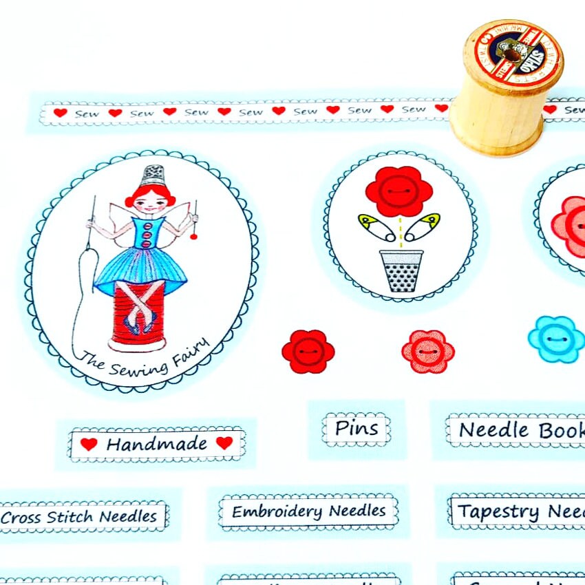Needle Labels for Needle Books Fabric Panel Sewing Themed Etsy