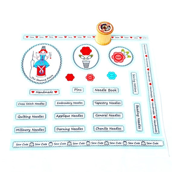 Needle Labels for Needle Books Fabric Panel Sewing Themed Etsy