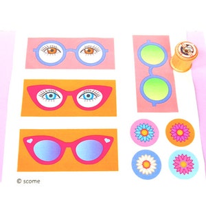 Sunglasses and Eye Glasses Fabric, 100% Cotton Printed Fabric Panel, Gift for Quilter