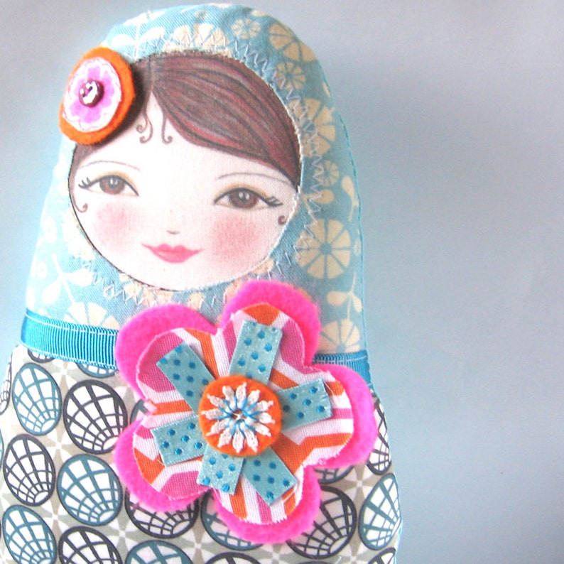 Fabric Matryoshka Doll Delphine image 1