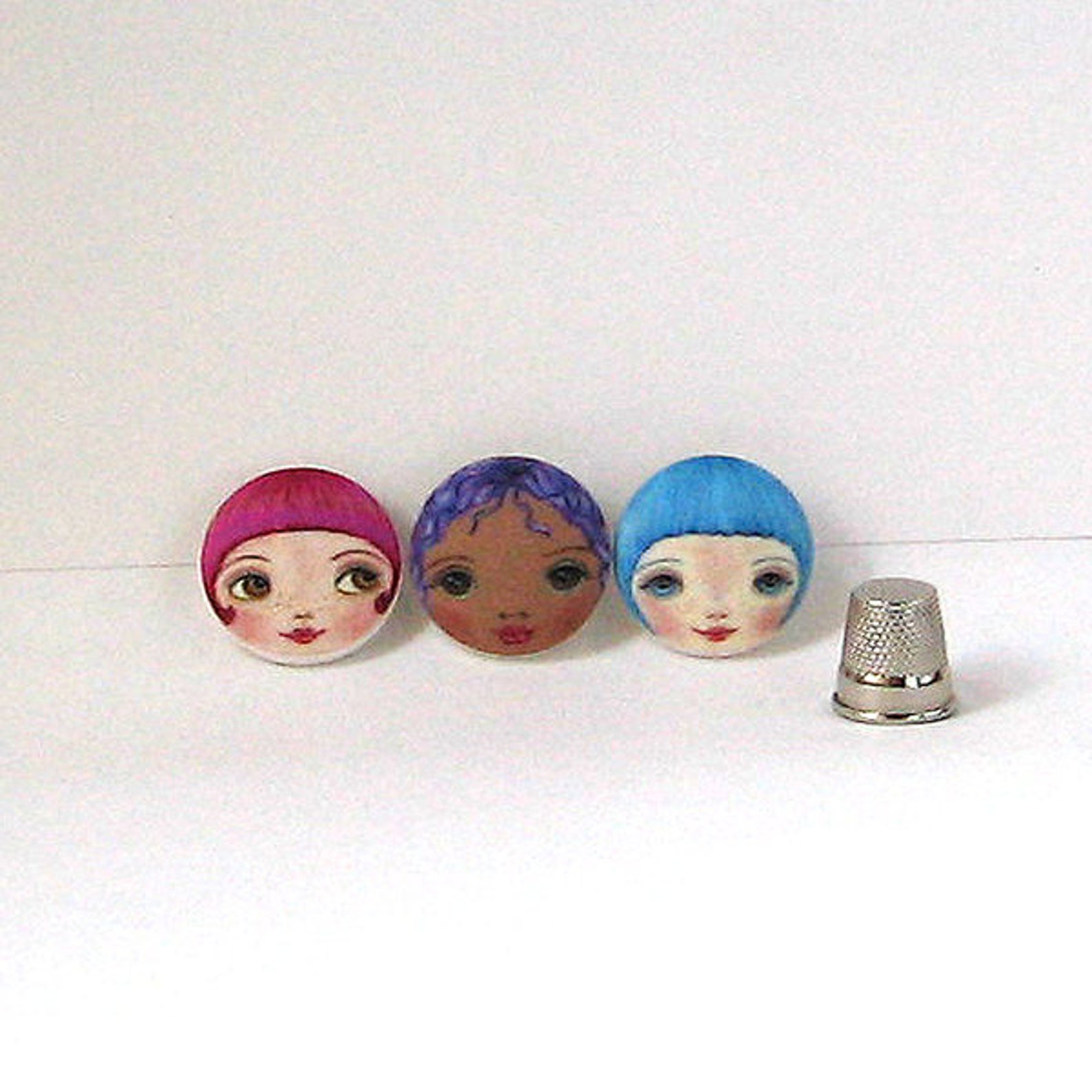 Face Buttons Covered Buttons Unusual Buttons Cute Sewing Etsy