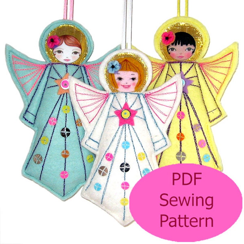PDF Sewing Pattern Felt Angel Pattern Modern Folk Angel Etsy