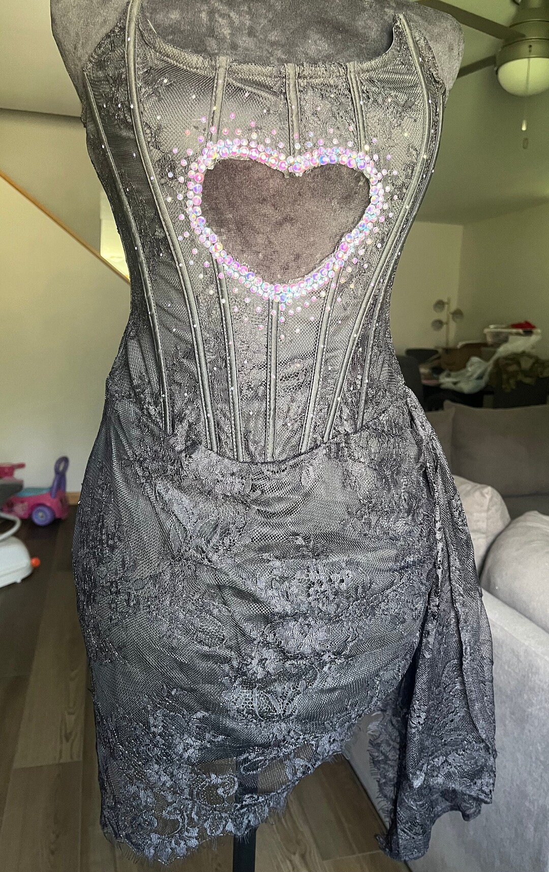 Heart Cutout Corset Dress Etsy