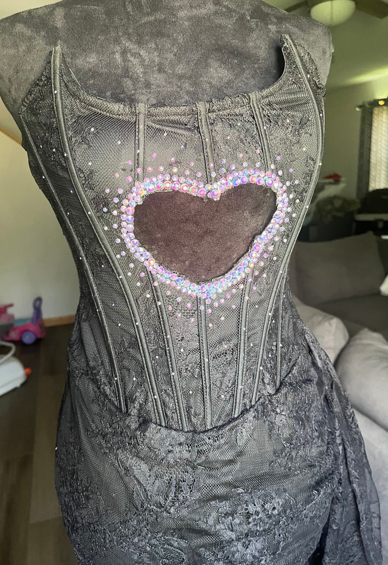 Heart Cutout Corset Dress Etsy