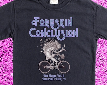 Unexpected band merch, indeed. Garment dyed faux concert tee with uniquely vintage character. A Jethro Tull lyric gratefully repurposed.