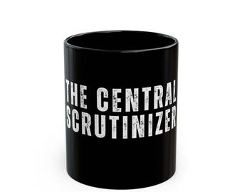 Frank Zappa Inspired Black Ceramic Mug, (11oz, 15oz). The Central Scrutinizer.