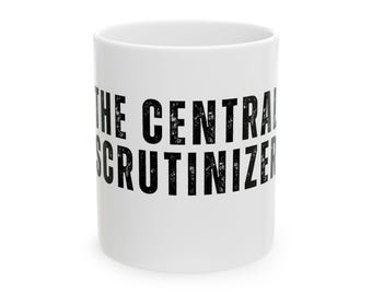 Frank Zappa Inspired White Ceramic Mug, (11oz, 15oz). The Central Scrutinizer.