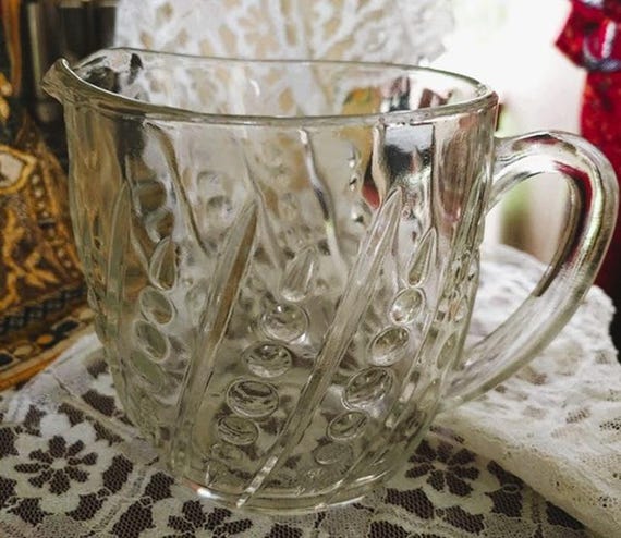 Anchor Hocking Bread and Bar pattern glass milk/cream pitcher 1960's