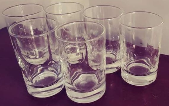 Vintage Thumbprint Cordial/Juice Glasses Set of 6