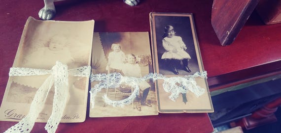 Lot of 3 Old Victorian Children Photographs
