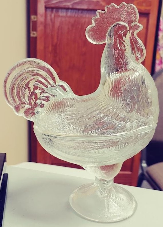 Vintage L.E. Smith Clear Glass Candy Dish