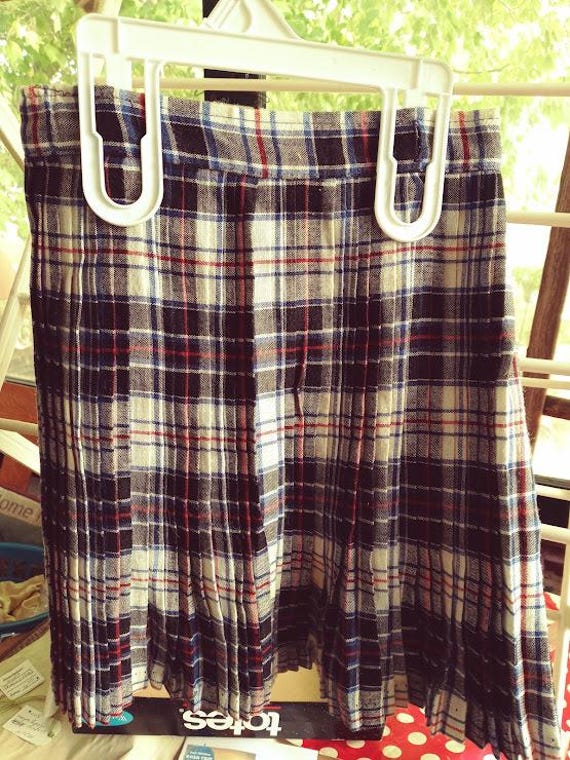 Plaid Pleated Skirt Child size 6X Sears Honeysuckle Vintage