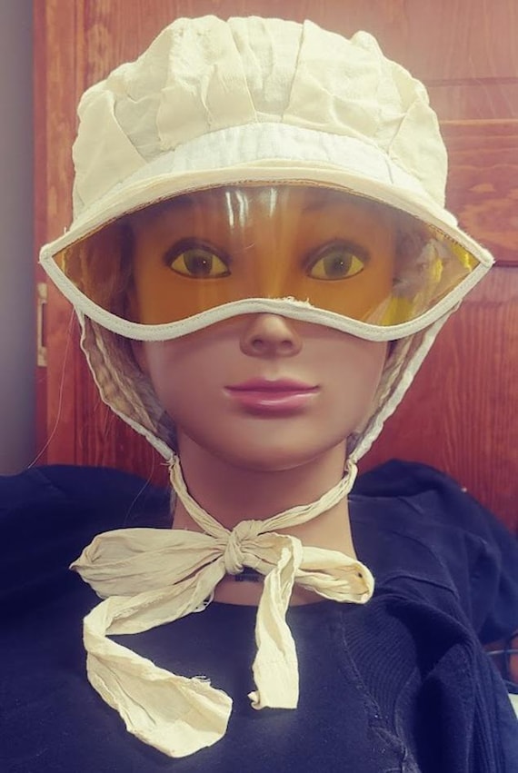 1900's Motoring Bonnet Cap with Mica Eye Shield