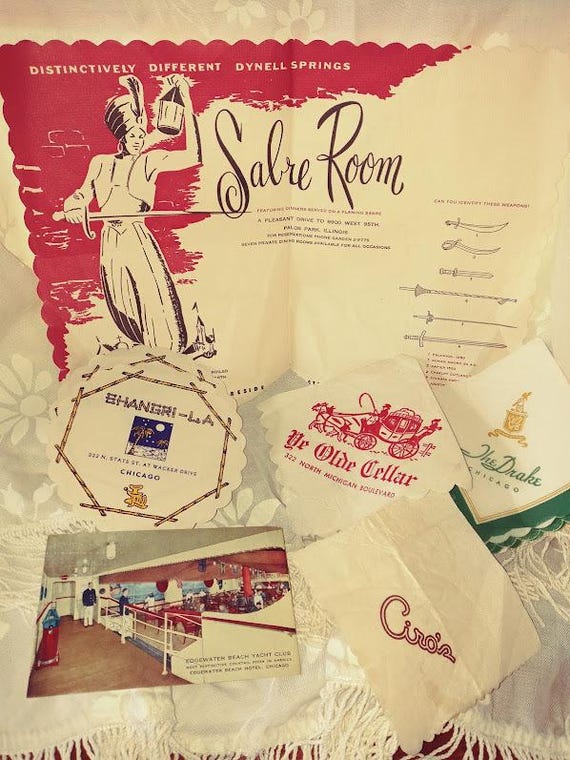 Vintage Chicago Area Restaurants Paper Mementos Lot of 9