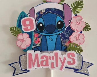 Stitch Cake Topper - Paper Birthday Cake Decoration - Stitch - Character - Customizable - Stitch Party Decoration