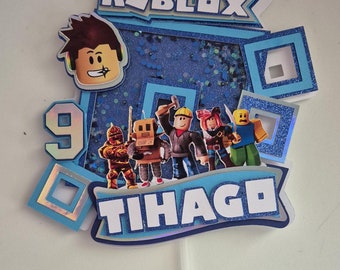 Roblox Cake Topper Shaker - Paper Birthday Cake Decoration - Roblox - Character - Customizable