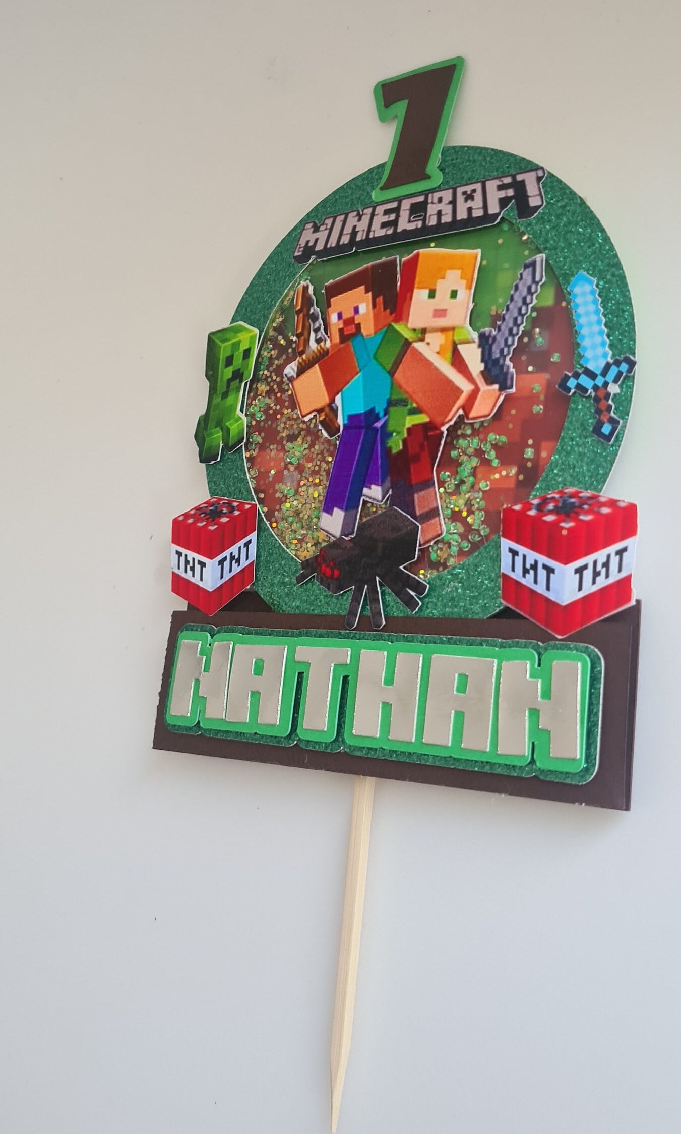 Handmade Minecraft Cardstock Topper