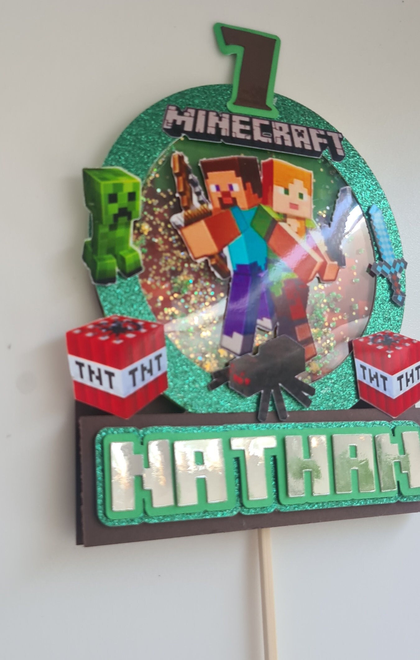 Handmade Minecraft Cardstock Topper