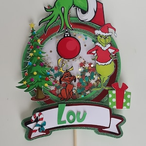 Cake Topper Shaker - Papierdekoration für Geburtstagstorte - Der Grinch Weihnachten - Gemischt - Charakter - Anpassbar