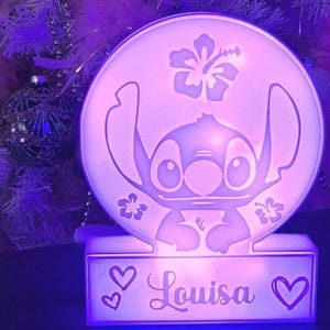 Lámpara de noche personalizable de Stitch: idea de regalo para niños y bebés: impresión 3D