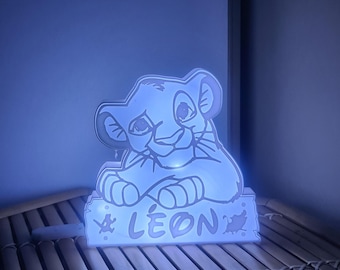 Customizable Lion King Simba Night Light - Gift Idea for Children / Babies - 3D Printing