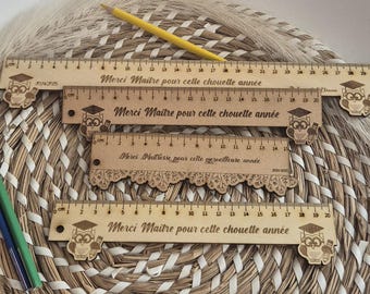 Personalized wooden ruler – Gift for teacher – Multiple sizes in cm and inches