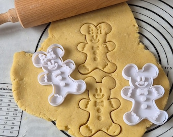 Mickey Mouse Christmas Cookie Cutters - Cookie Cutter - Biscuit - Fondant - Christmas Party - Cake Decoration - Gingerbread