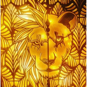 Fichier numérique pour machine de découpe, découpe à la main  - Lion - Lionne - Savane - décoration  - PDF - JPG - SVG