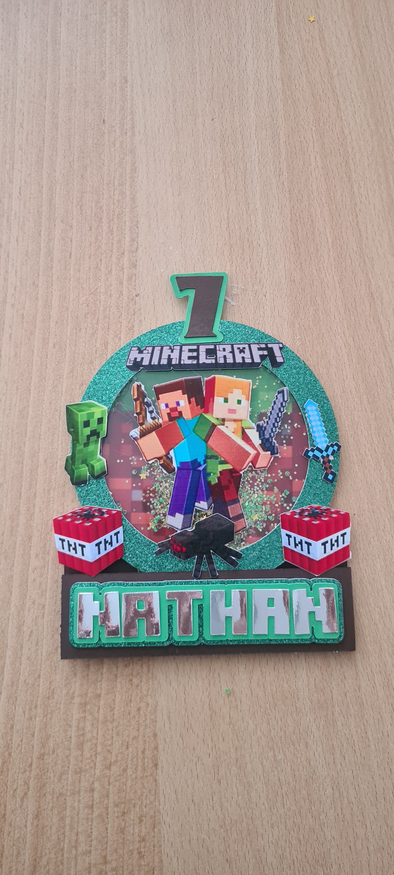 Handmade Minecraft Cardstock Topper