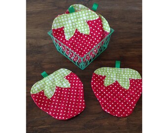 strawberry mug rug coaster