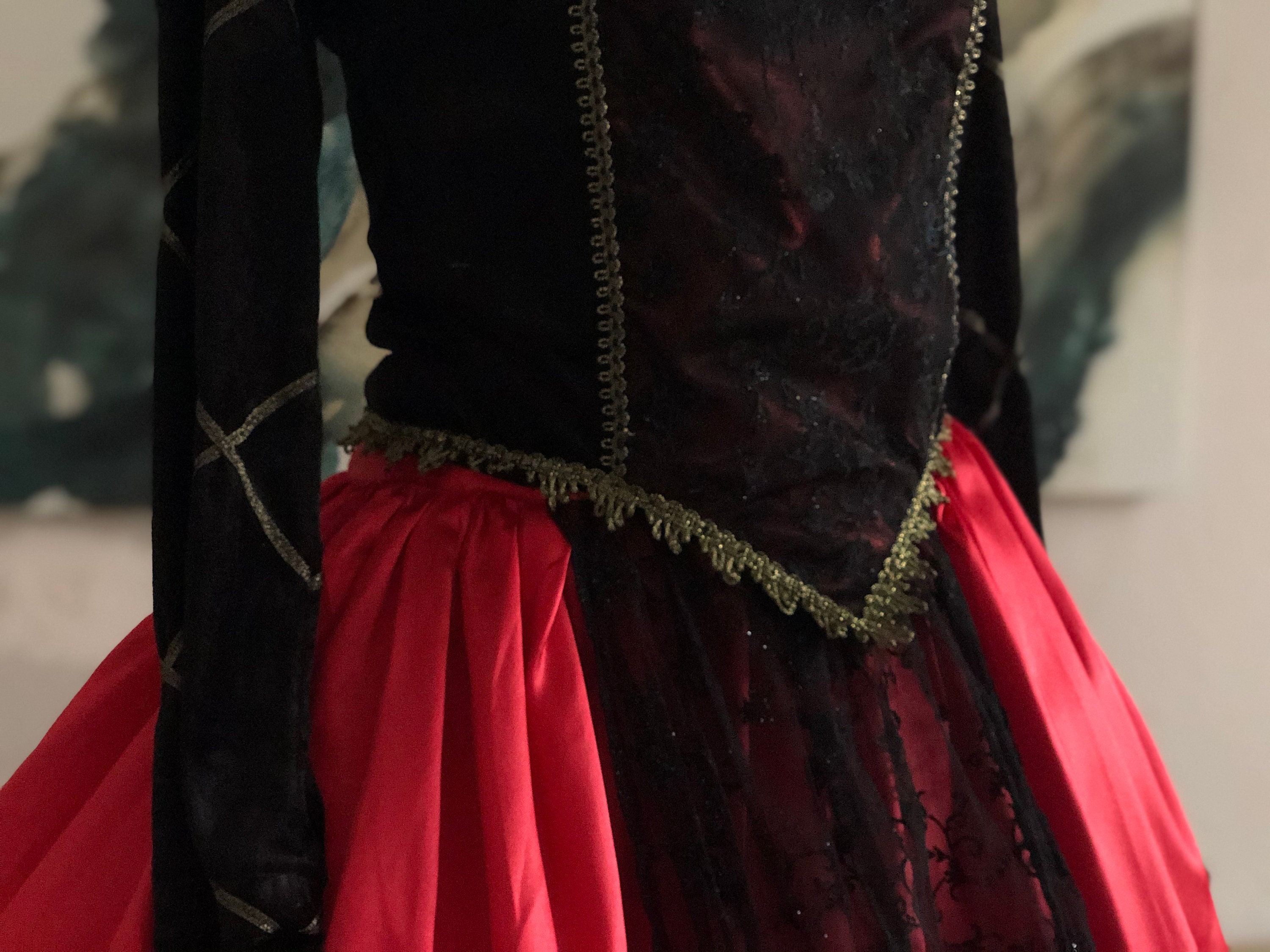 bridgerton red dress Bridgerton Style Regency Gown: Red Burgundy Velvet Costume (size M)