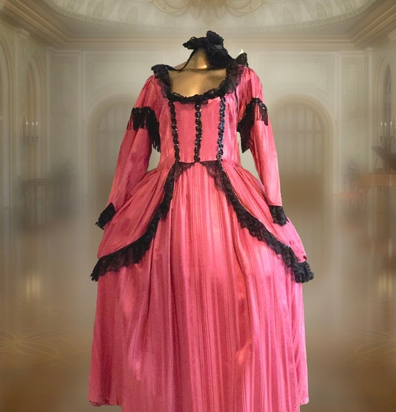 pink bridgerton dress Bridgerton Pink Pale Lilac Regency Wedding Dress With Lace- Regency Era Ball Gown Plus Size Size 24W / No Shawl / Pink