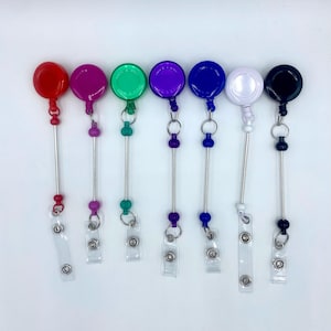 Beadable badge reel, beadable blank, beadabe badge reel blank