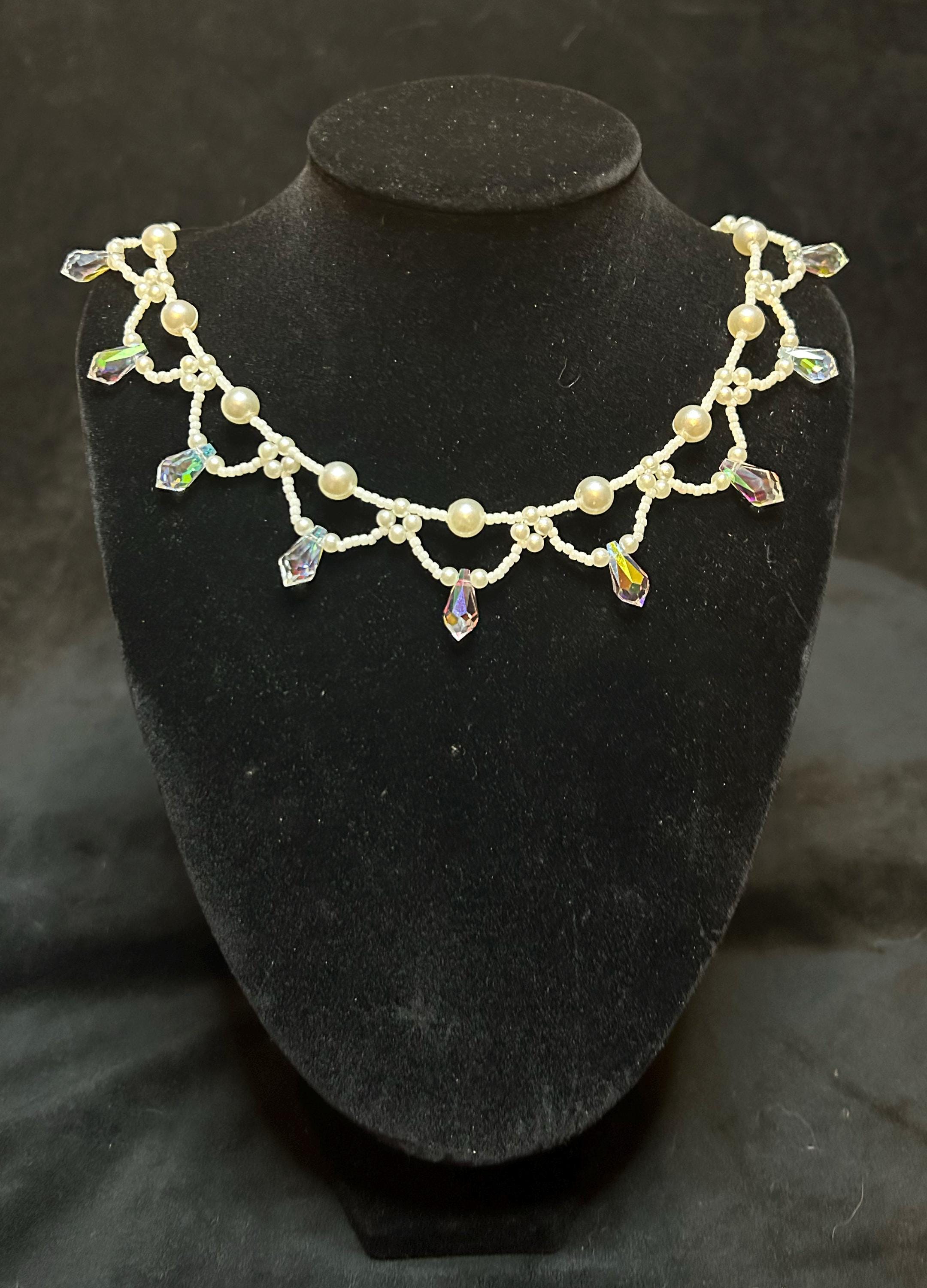 Glass Pearl and Crystal Ingrid Necklace