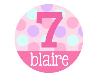 Personalized Birthday Polka Dots Number Tee for Girls