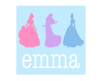 Personalized Princess Silhouette Tee for Girls