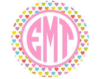 Personalized Valentines Monogrammed Heart Tee for Girls