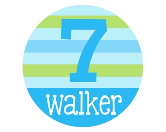 Personalized Birthday Stripes Number Tee for Boys